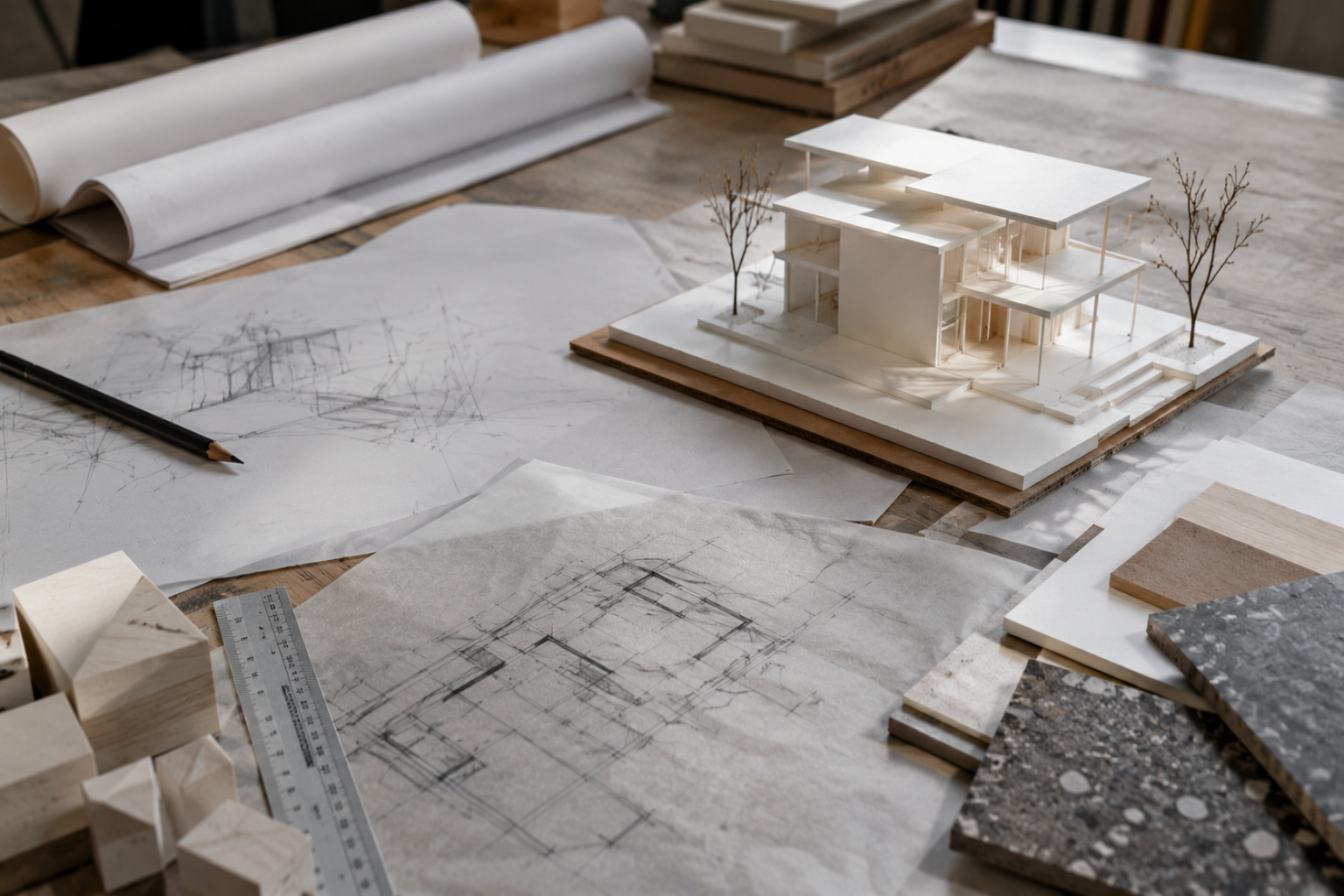 Architectural model studying residential proportions